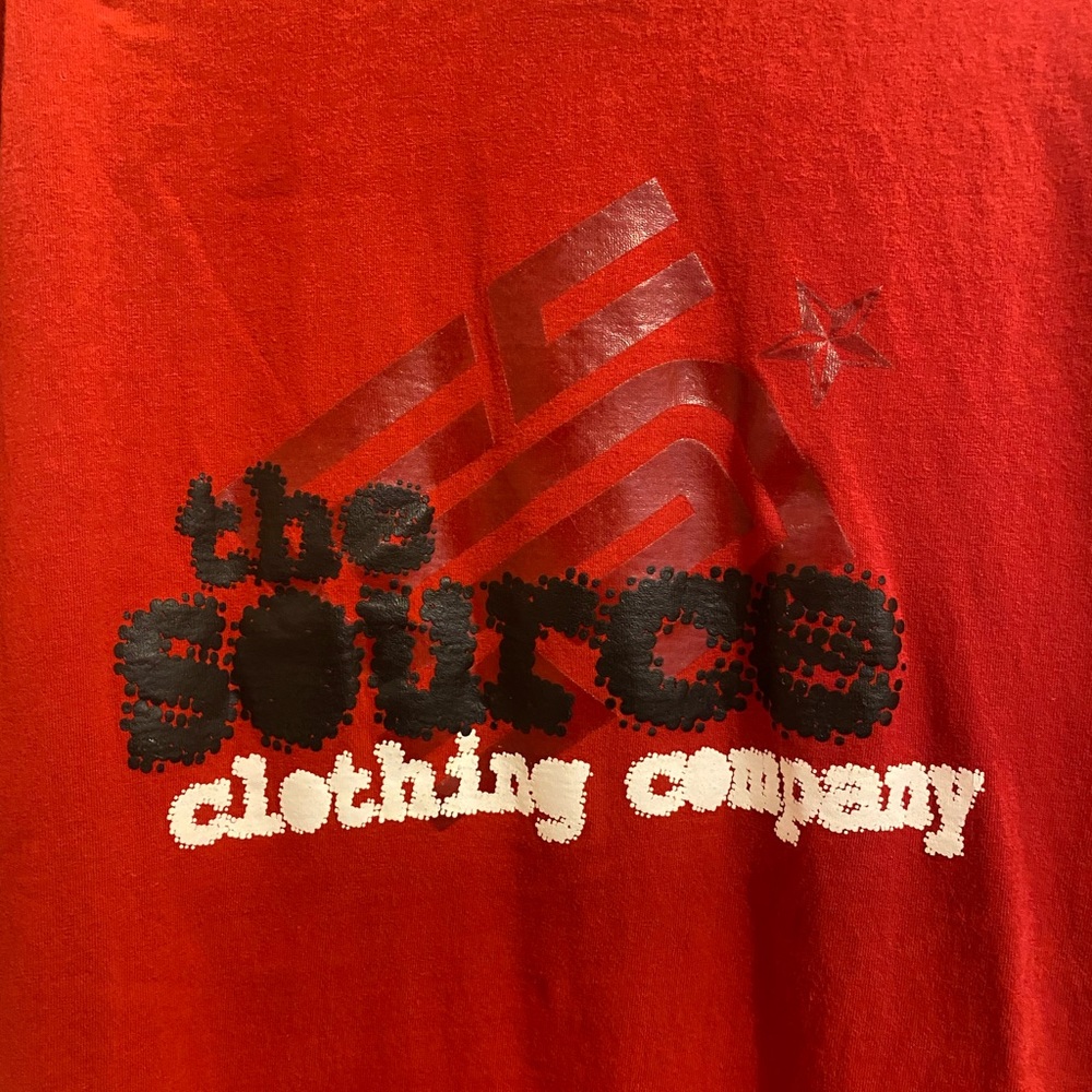 Vtg Y2k The Source Clothing Company Red Logo Spellout… Gem